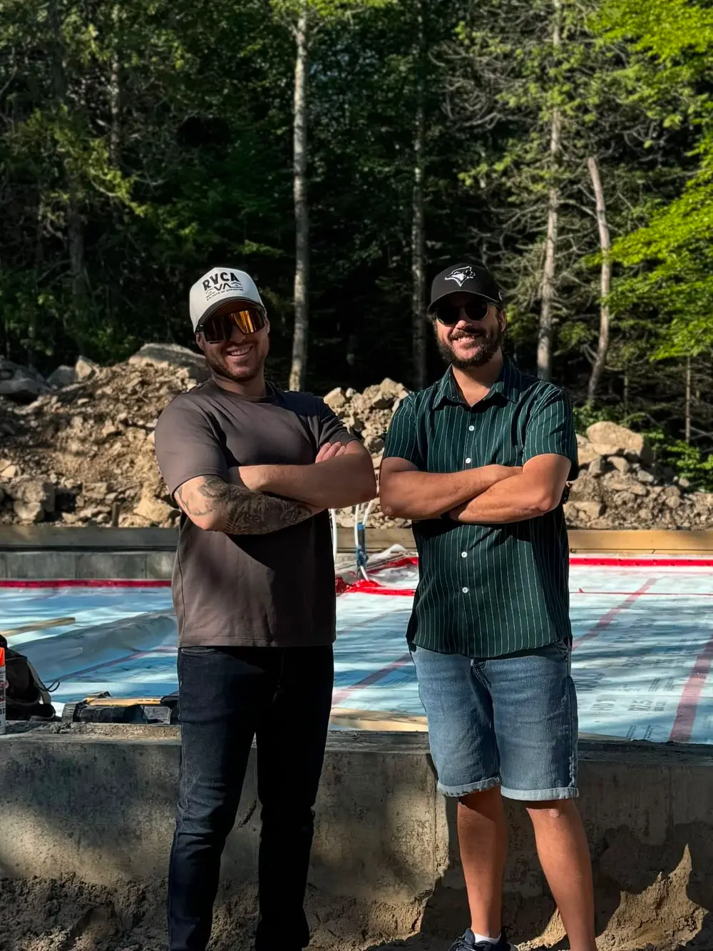Alexandre Pelletier and Simon Lafortune on a job site
